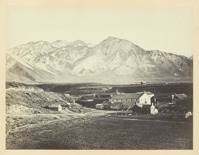 Wasatch Range i Rocky Mountains, fra Brigham Youngs uldfabrikker af Andrew Joseph Russell