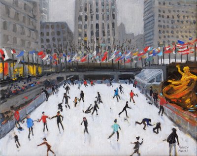 Juleskøjteløb, Rockefeller Ice Rink, New York,(2017, af Andrew Macara