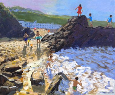 Klatring på klipperne,St Ives, af Andrew Macara