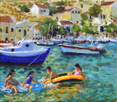 Sjov i joller, Symi, Grækenland af Andrew Macara