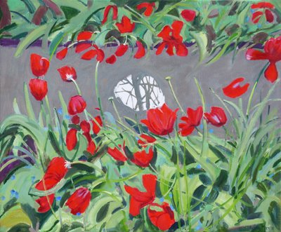 Tulipaner og refleksion,2017, af Andrew Macara