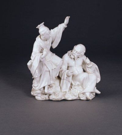 En Derby tør-kant Chinoiserie-gruppe emblematisk for at høre fra et sæt af sanser, ca. 1750-52 (Kina) af Andrew Planché
