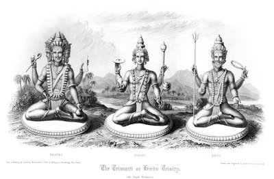 Trimurti eller hinduistisk treenighed. af Andrew Thomas