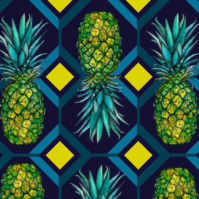 Ananas geometriske fliser, 2018 af Andrew Watson