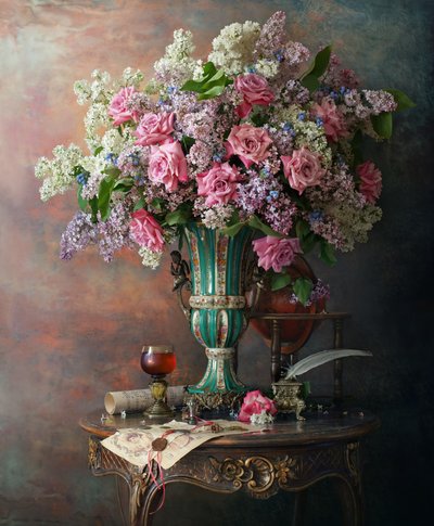 Klassisk blomsterstilleben af Andrey Morozov