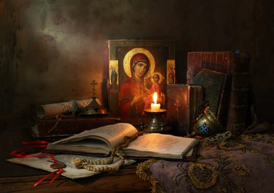 Madonna og stearinlys af Andrey Morozov