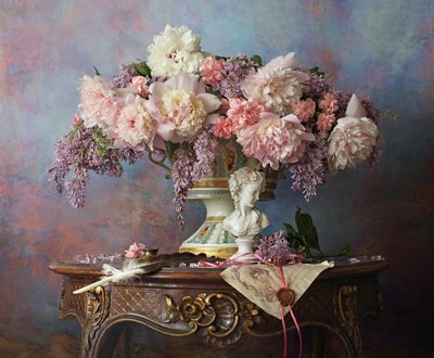 Romantisk blomsterstilleben af Andrey Morozov