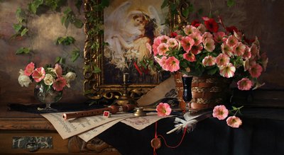 Romantisk blomsterstilleben af Andrey Morozov