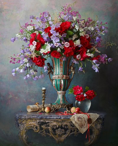 Livligt blomsterstilleben af Andrey Morozov