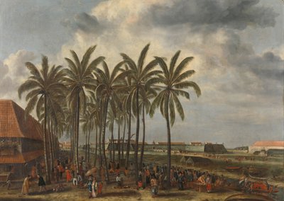 Slottet i Batavia Slottet i Batavia, set fra Kali Besar vest af Andries Beeckman