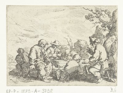Drikke bønder ved et bord af Andries Both