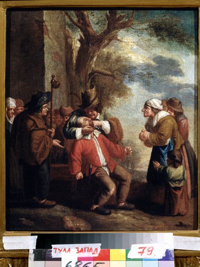 ""Tandtrækkeren eller smerten"" (Tandlæge. Smerte (Fra serien De fem sanser) Maleri af Andries Dirksz Both (1608-1641) 1600-tallets statskunstmuseum Tula Rusland af Andries Both