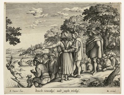 tegne gås Frugtbar avl, inder helvandring (titel på objekt) af Andries Jacobsz. Stock