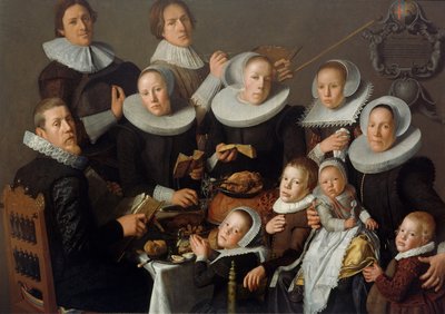 Portræt af maleren Andries van Bochoven og hans familie, 1629 af Andries van Bochoven
