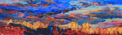 En livlig solnedgang i byen af Andrii Kutsachenko
