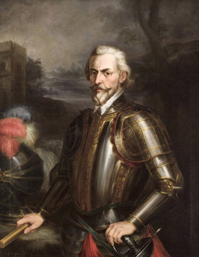 Romantik: Rodrigo Ponce de Leon (1443-1492), hertug af Cadiz af Cortes y Aguilar, Andres (1812-1879), ca. 1856. Olie på lærred af Andrés Cortés y Aguilar
