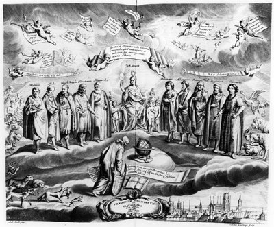 Firmmentum Sobiescianum eller, Uranographia, af Johannes Hevelius (1611-87), indgraveret af Charles de la Haye, pub. i 1687 af Andrzej Stech