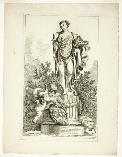 To elskere takker statuen af sundhed af Ange Laurent de Lalive de Jully