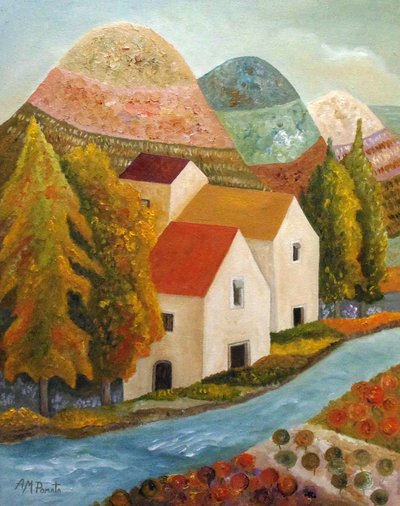 Autumn Village-floden af Angeles M. Pomata