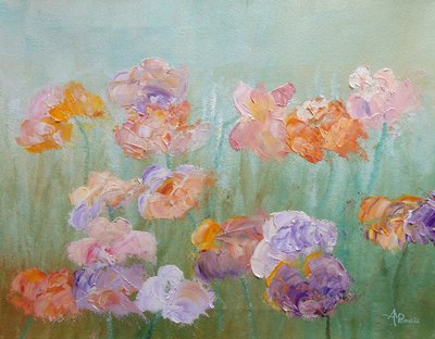 Farverige blomster med struktur af Angeles M. Pomata