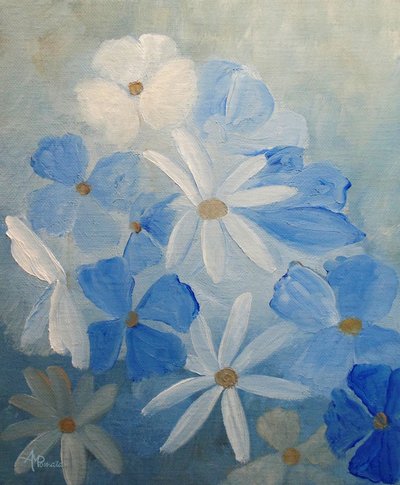 Drømmende blå blomster af Angeles M. Pomata