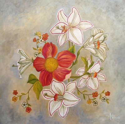 Elegante hvide liljer af Angeles M. Pomata