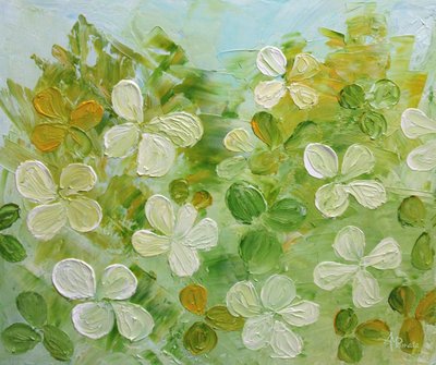 Friske grønne blomster af Angeles M. Pomata