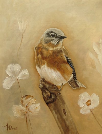 Blid fugl og blomster af Angeles M. Pomata