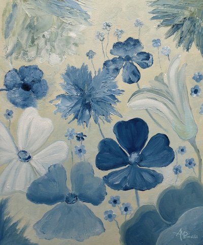 Bløde blå haveblomster af Angeles M. Pomata