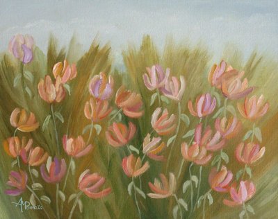 Farverig blomstereng af Angeles M. Pomata