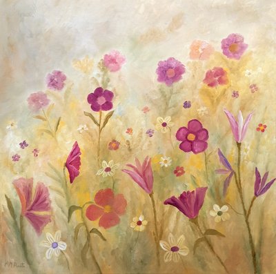Farverigt blomsterfelt af Angeles M. Pomata