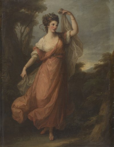 En dansende ung kvinde som Terpsichore af Angelica Kauffmann