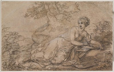 En kvindelig digter, muligvis Sappho af Angelica Kauffmann