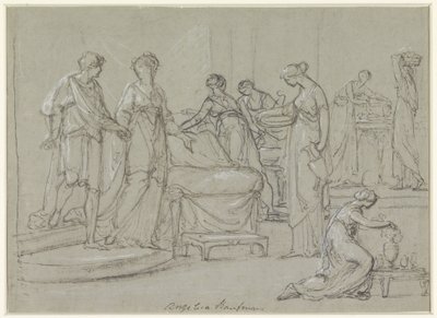 Brud og brudgom træder ind i et brudekammer af Angelica Kauffmann