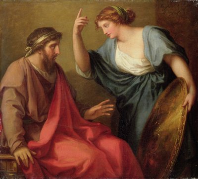 Egeria overrækker Numa Pompilius sit skjold, 1794 af Angelica Kauffmann