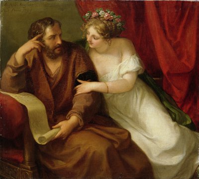 Phryne der forfører filosoffen Xenokrates, 1794 af Angelica Kauffmann