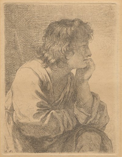 Profil af en ung mand i meditation af Angelica Kauffmann