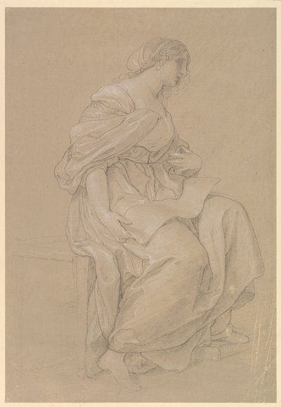 Studie af en siddende kvinde af Angelica Kauffmann