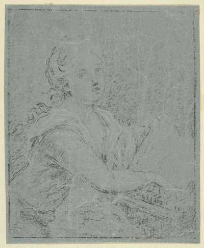 Kvinde på Spinet af Angelica Kauffmann
