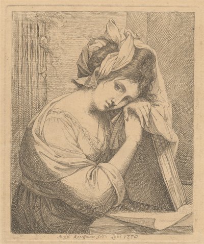 Ung kvinde i fordybelse af Angelica Kauffmann