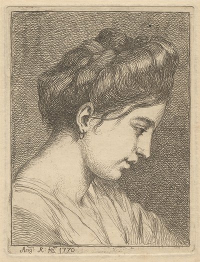 En ung kvindes hoved i profil af Angelica Kauffmann