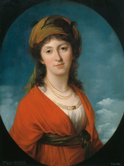 Portræt af grevinde Marie Therese Meerfeld, født Dietrichstein, ca. 1790. af Angelica Kauffmann