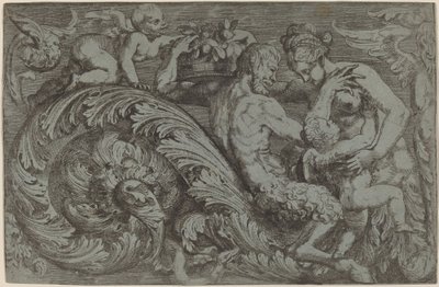 Dekorativt panel med mytologiske figurer af Angelo Falconetto