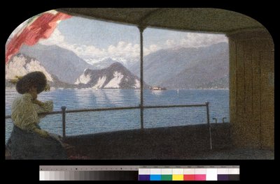En båd på Lago Maggiore, 1915 af Angelo Morbelli