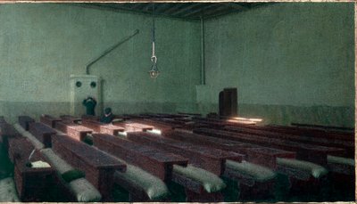 Jul på hospice for ældre Pio Albergo Trivulzio i Milano Maleri af Angelo Morbelli (1853-1919) 1909 Dim. 99x173,5 cm Torino, Civic Gallery of Modern Art af Angelo Morbelli