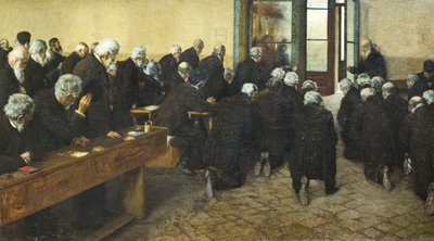 Viaticum, 1884 (olie på lærred) af Angelo Morbelli
