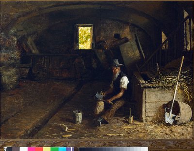 Brændekløveren. 1881-84 af Angelo Morbelli