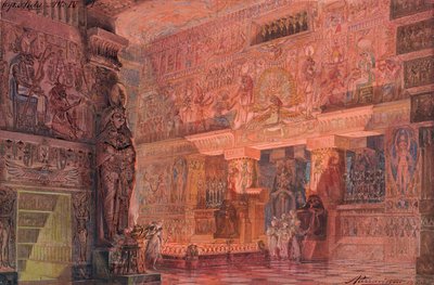 Scenografi til Opera Aida af Giuseppe Verdi, 1923. af Angelo Parravicini