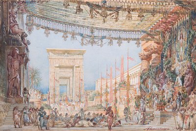 Scenografi til Opera Aida af Giuseppe Verdi, 1923. af Angelo Parravicini