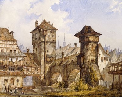 Udsigt over Nürnberg, 1856 af Angelo Quaglio